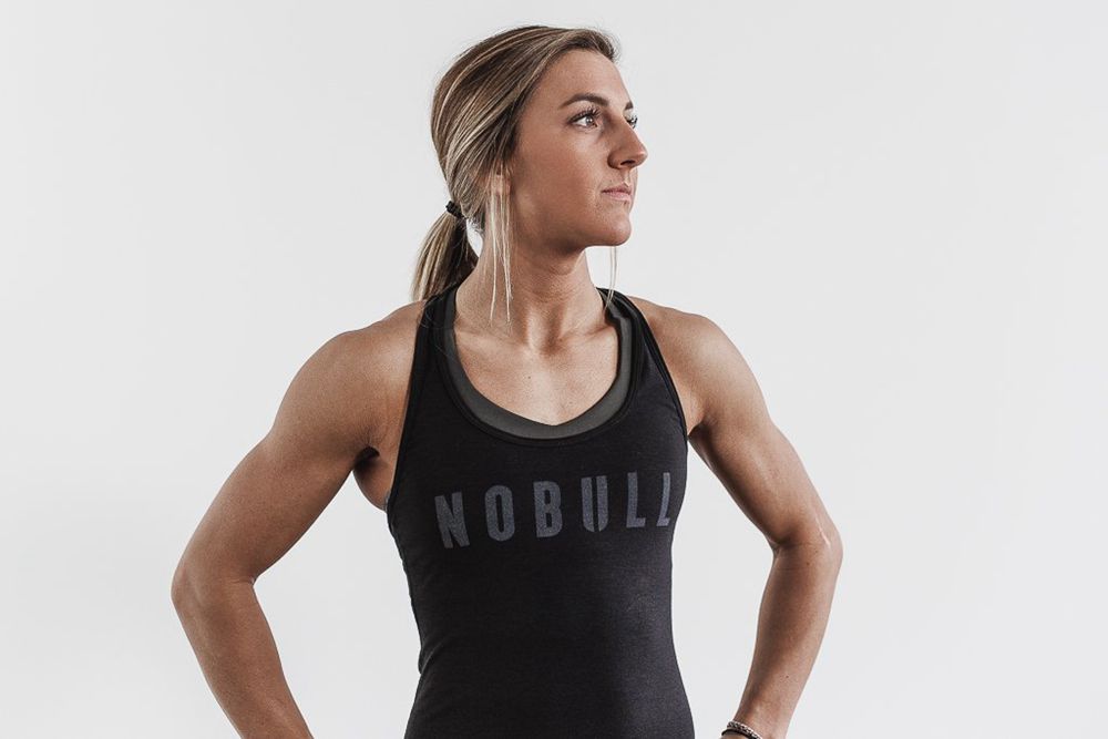 NOBULL Women's Racerback Tank Tops - Black - Ireland (6238AGKSN)